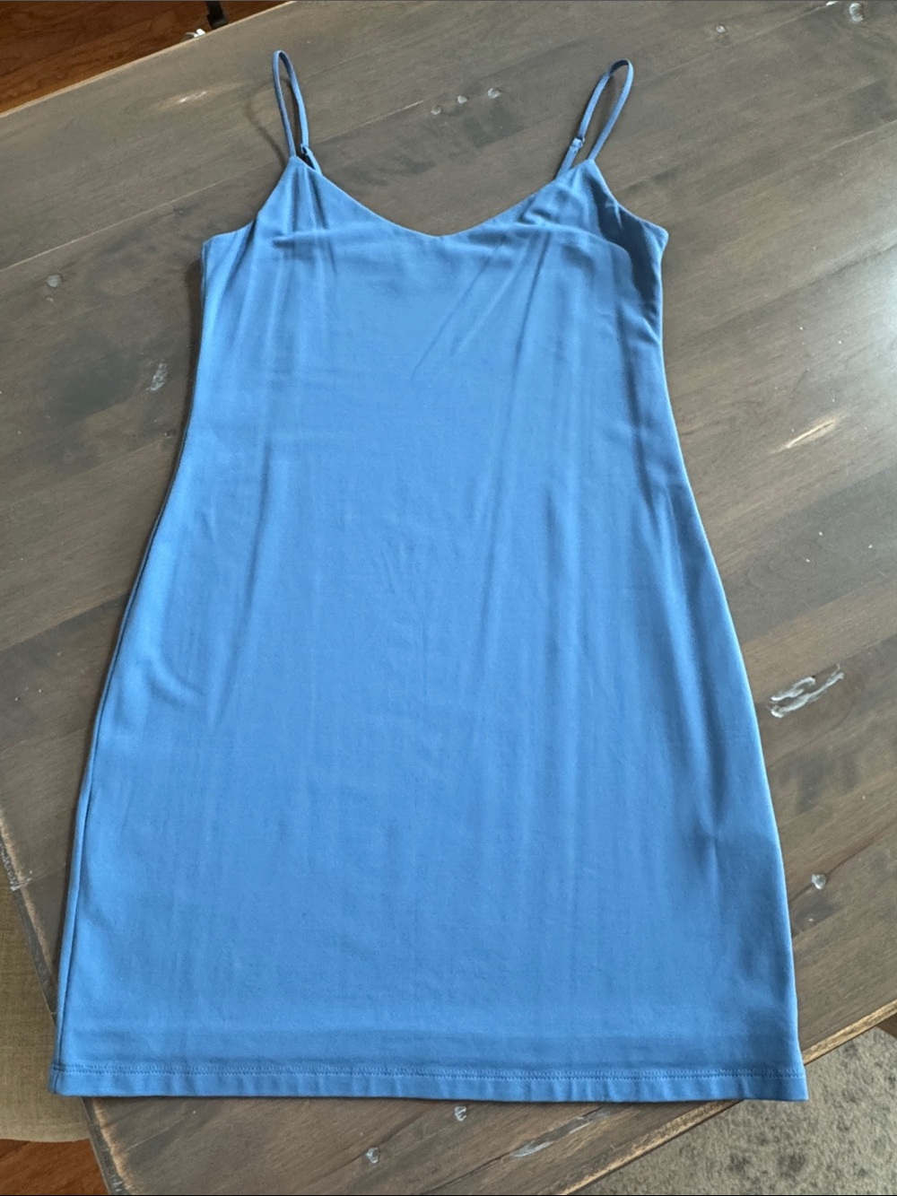 Babaton Blue Adjustable Strap Slip Dress